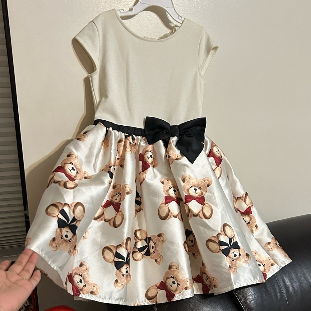 H&M Cream and Black Teddy Bear Dress
